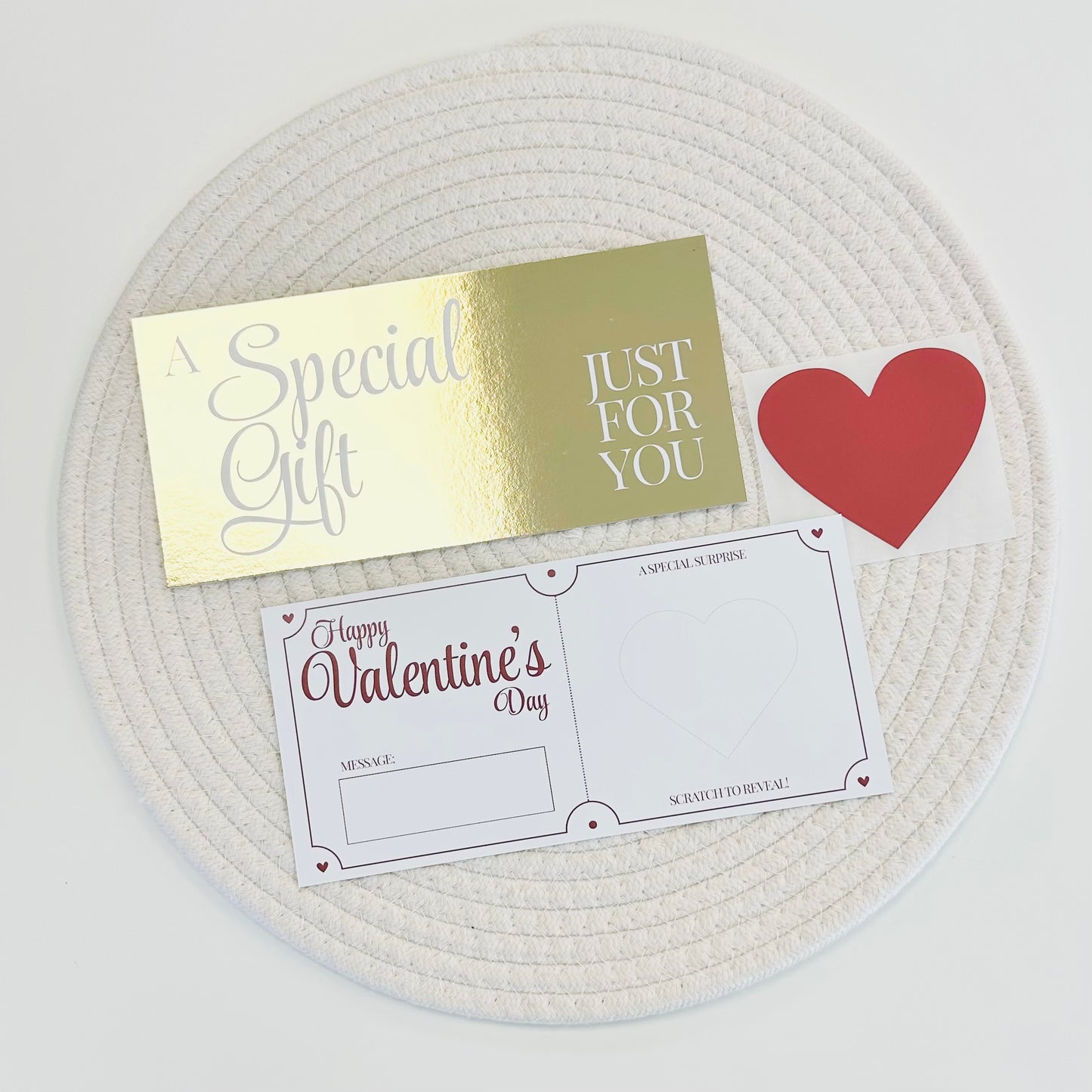 Valentine's Gold Foiled DIY Scratch Reveal Voucher