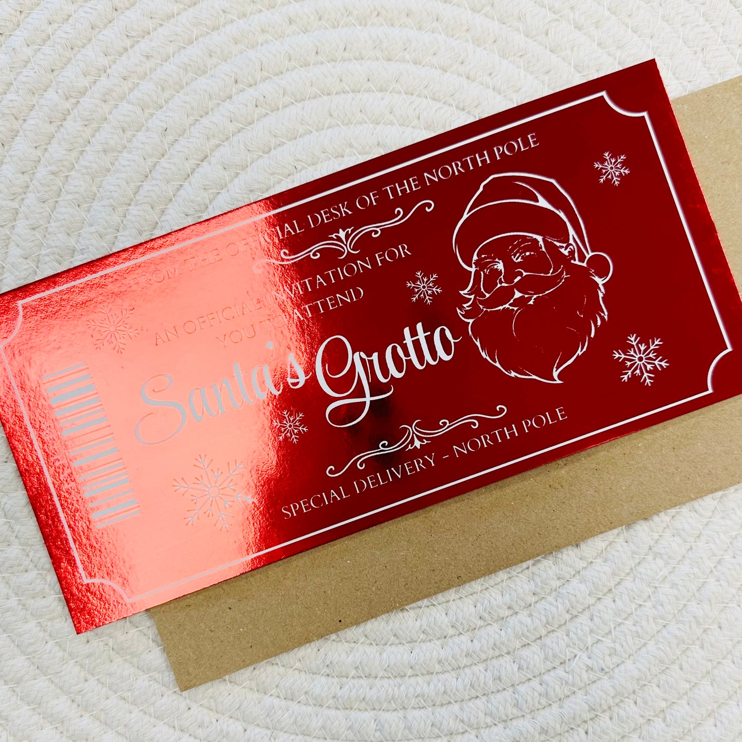 Santa's Grotto Red Foiled Ticket