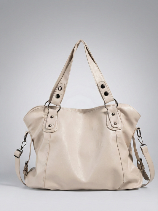 Large beige tote bag for university | SIENA