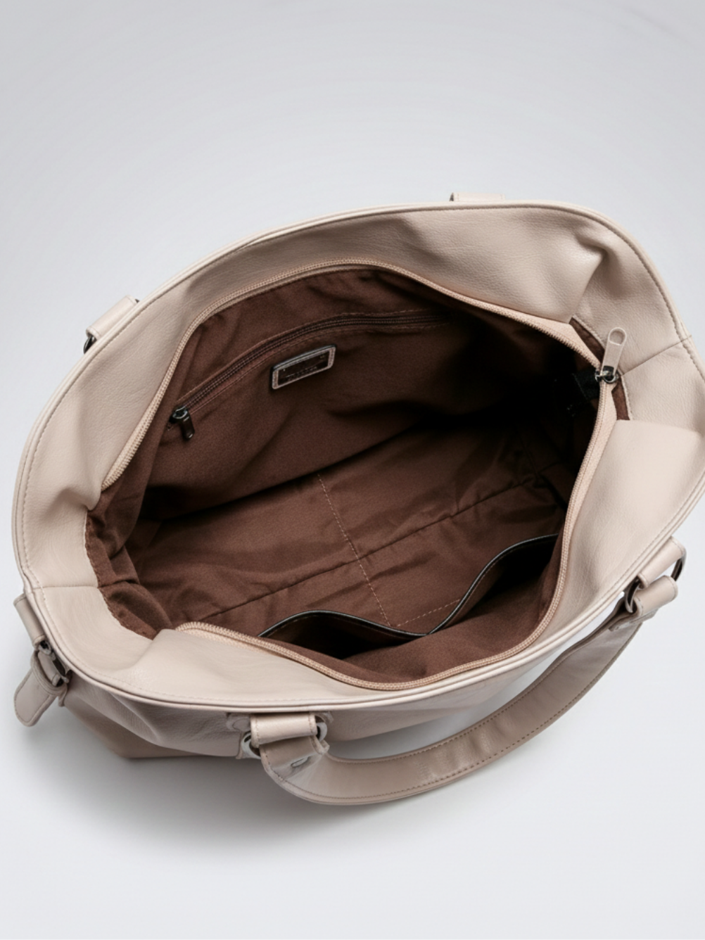 Large beige tote bag for university | SIENA