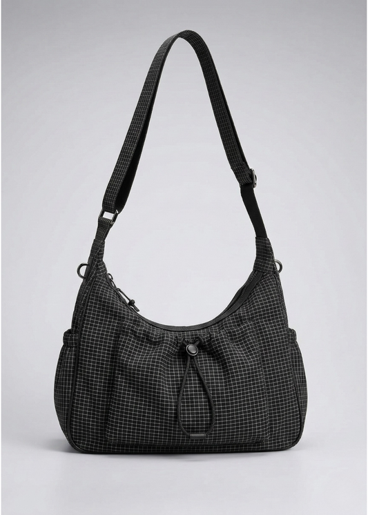 Black Nylon Handbag for School with Zip | PORTO