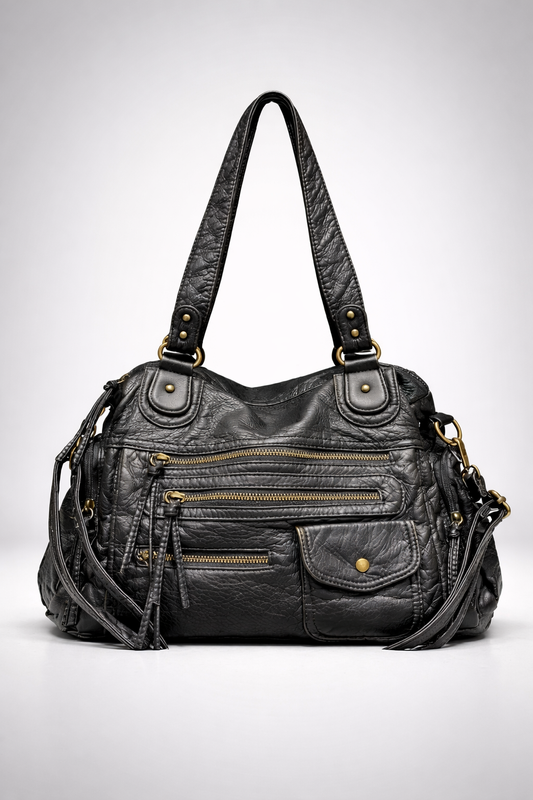 Black go-to shoulder handbag for school | Urbino