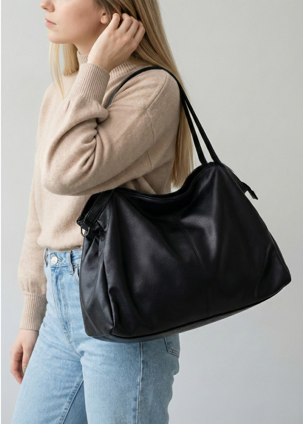 Black tote bag for school | MILANO