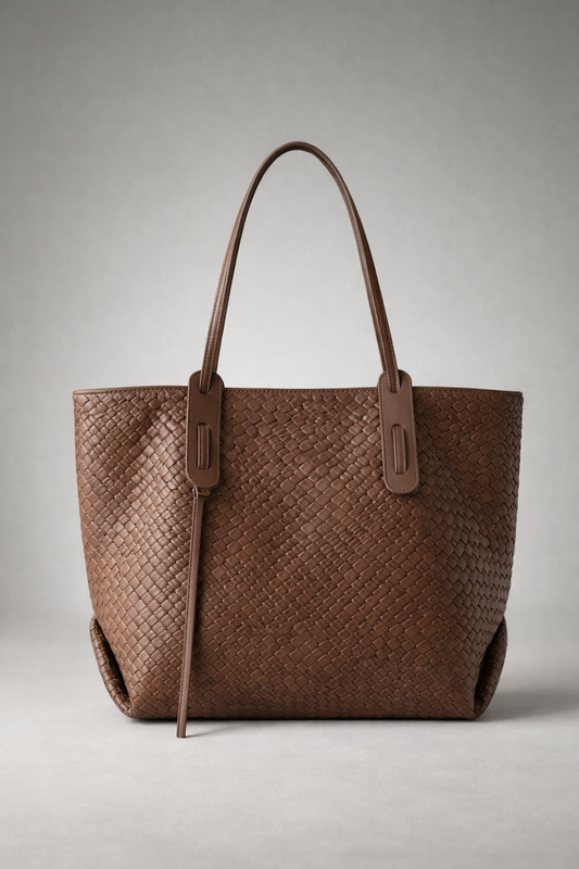 Brown vegan leather work bag | The GENOVA