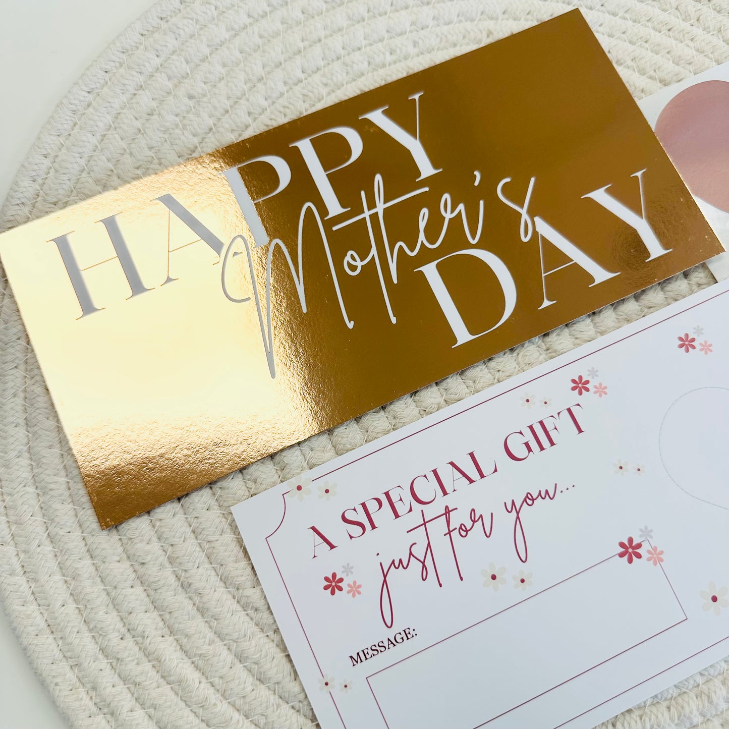 Mother's Day Rose Gold Foiled DIY Scratch Reveal Voucher