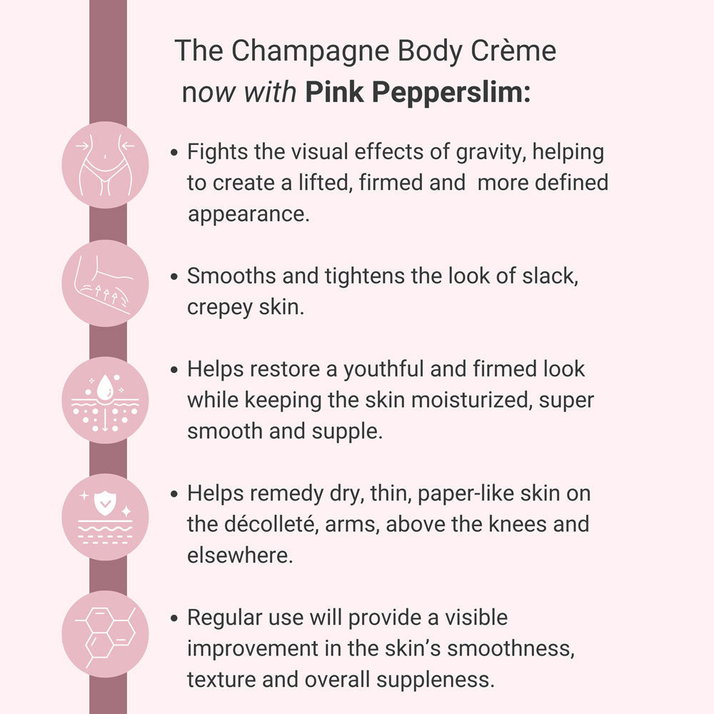 Champagne Firming Body Cream — Luxe-Lift Complex & Pink Pepperslim Firming Formula
