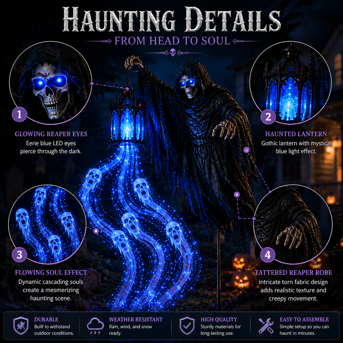 Animated Halloween Garden Lights