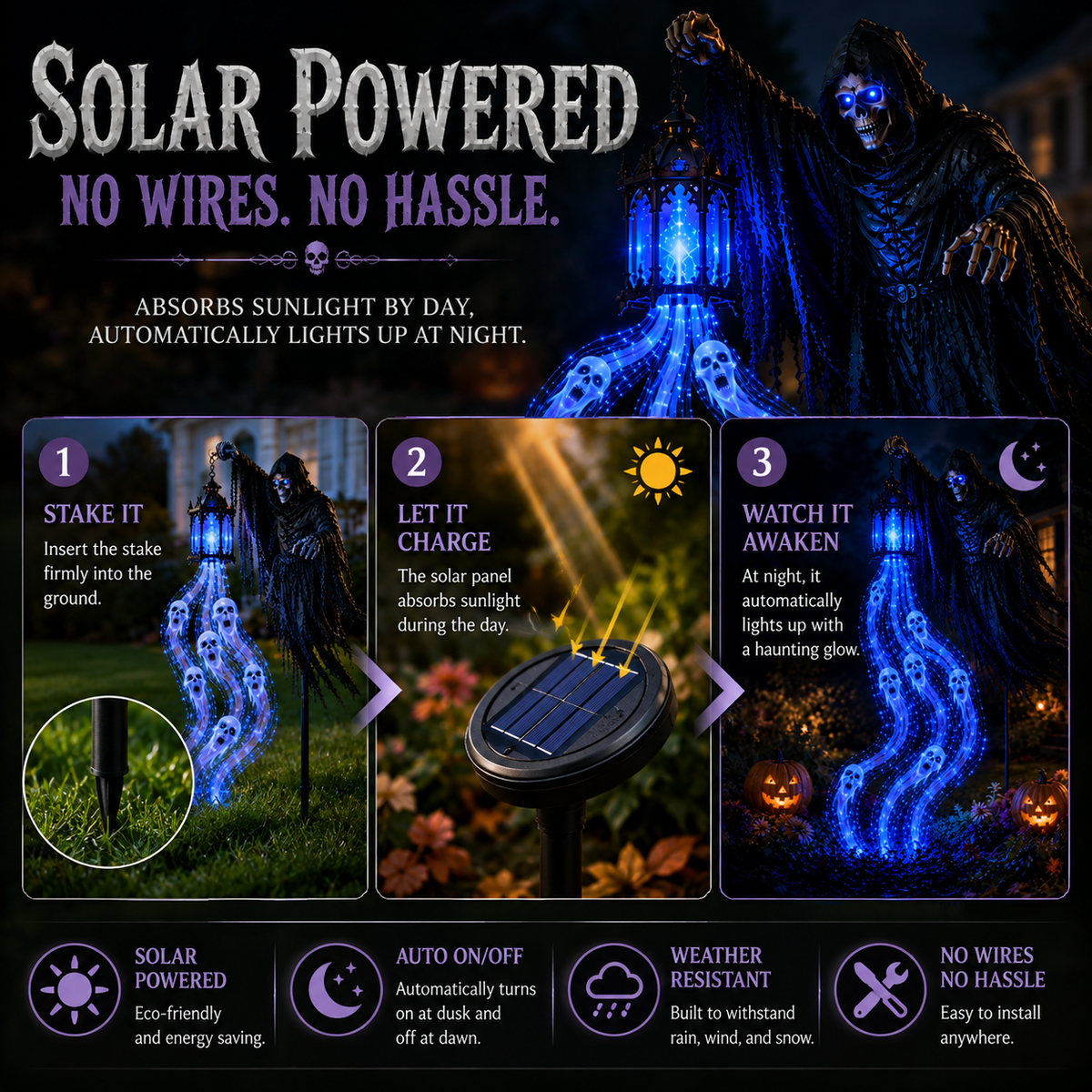 Animated Halloween Garden Lights