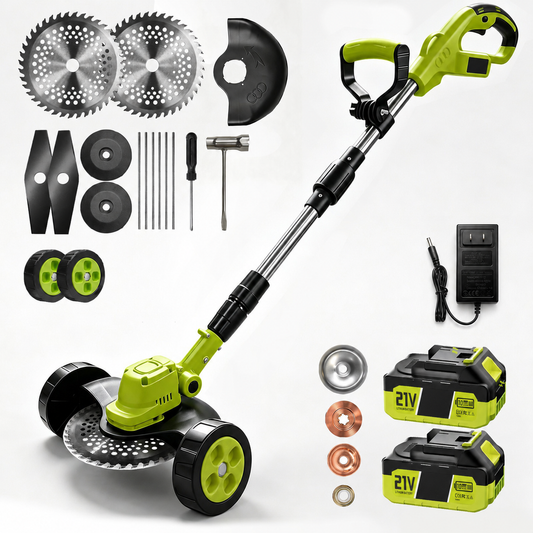 3-in-1 Cordless Lawn Mower & Edger with 2 Batteries