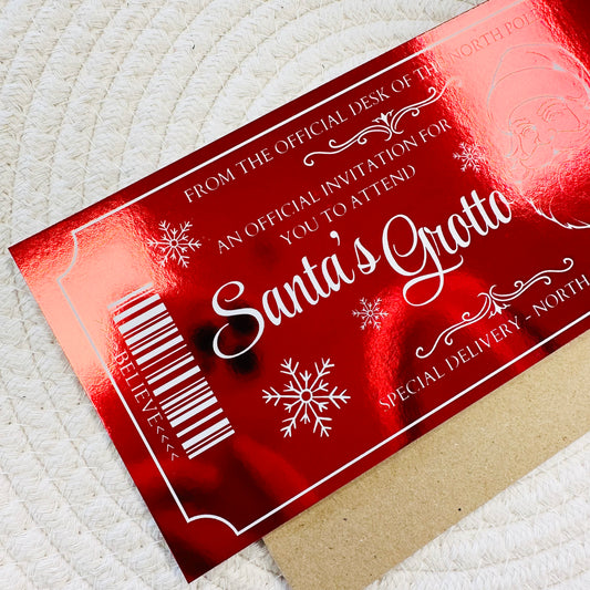 Santa's Grotto Red Foiled Ticket