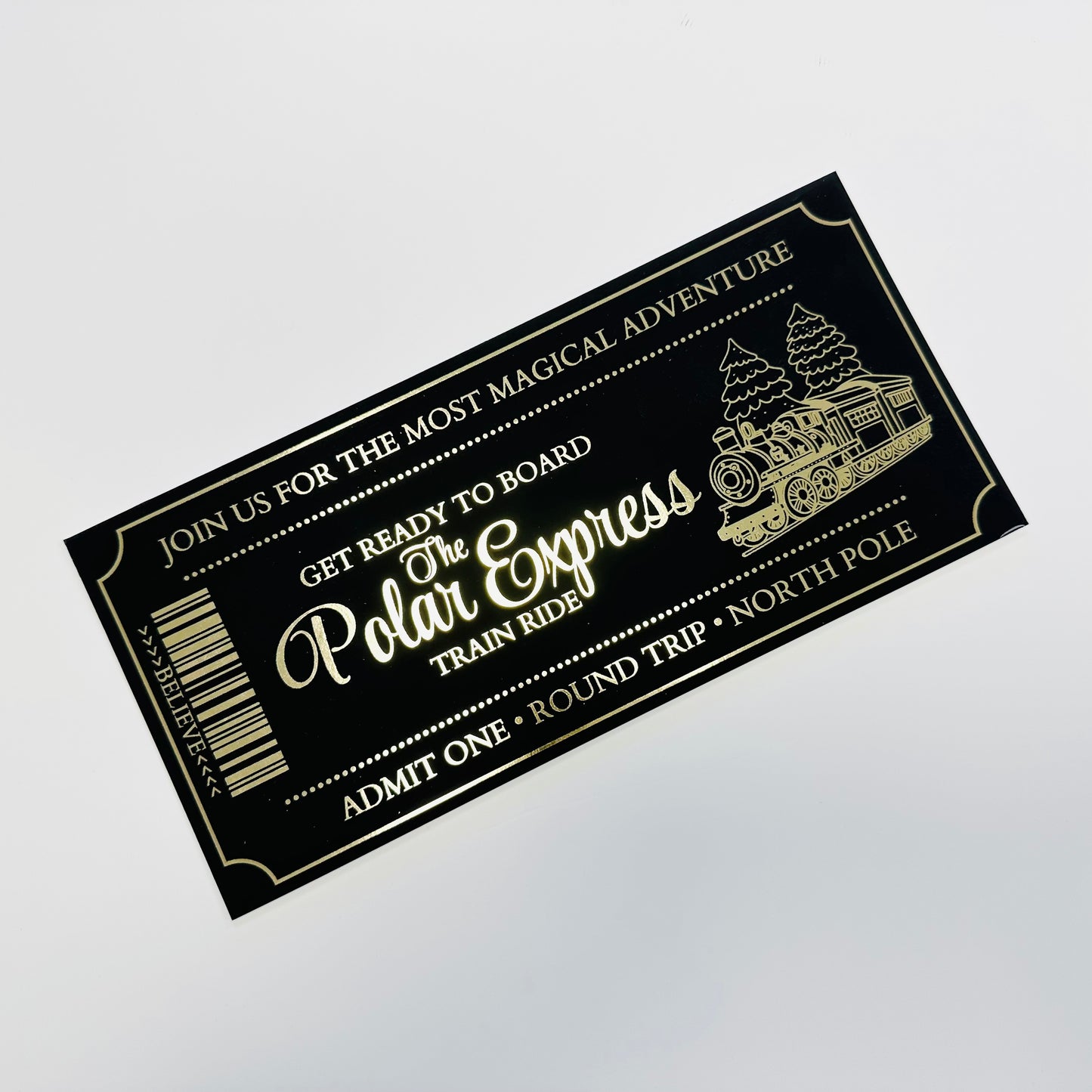 Polar Express Gold Foiled Ticket (Black)