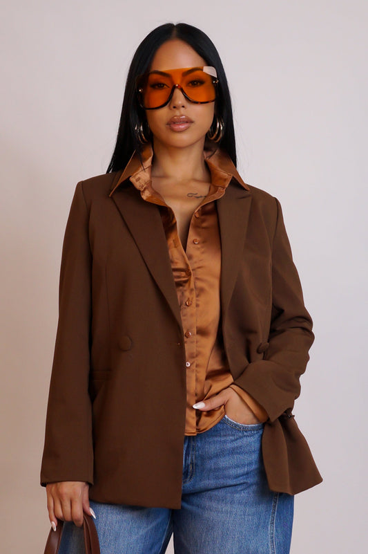 Stunnin' On Yall Blazer - Brown By Tix Design Studio