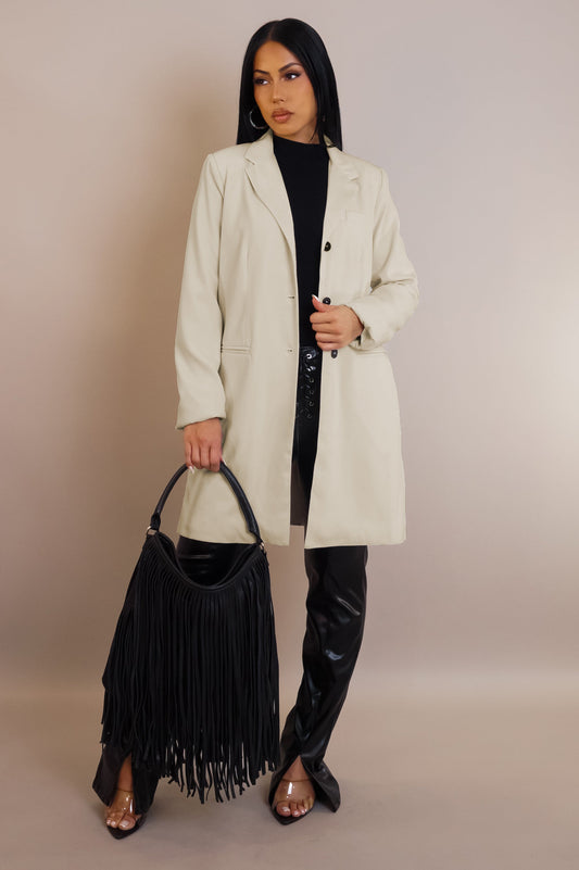 Meeting Time Blazer - Ivory By Tix Design Studio