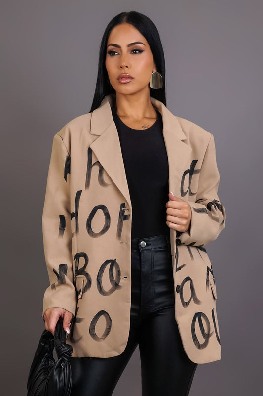Office Chic Blazer - Brown By Tix Design Studio