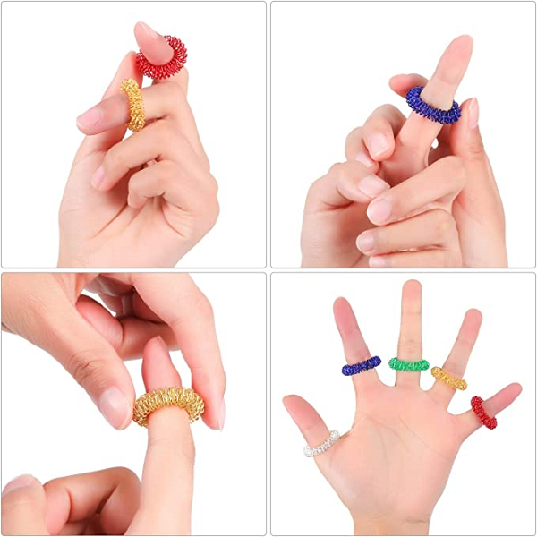 Acupressure Spiked Finger Massage Rings With Sensory Impressions