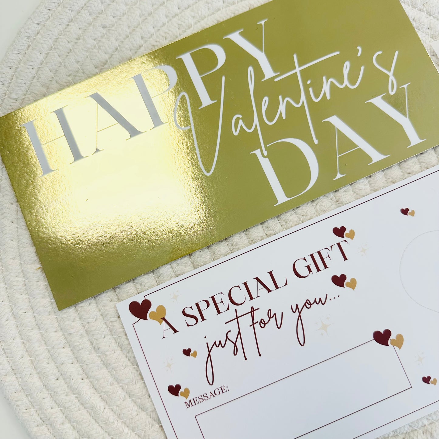 Valentine's Gold Foiled DIY Scratch Reveal Voucher