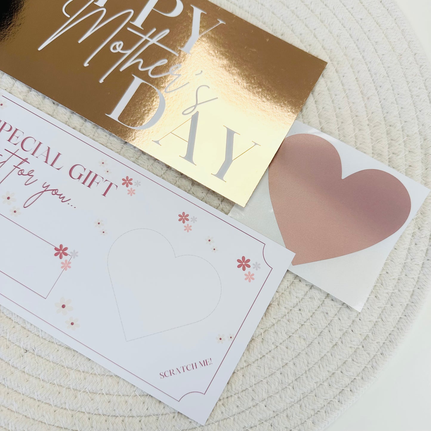 Mother's Day Rose Gold Foiled DIY Scratch Reveal Voucher