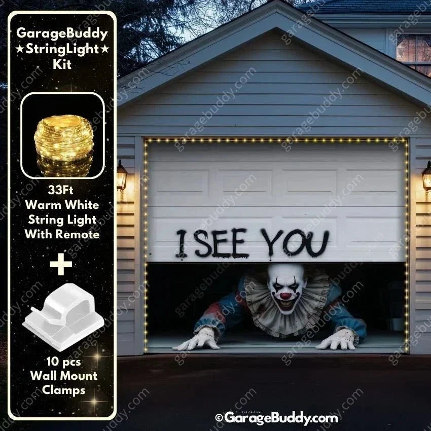 Peeking Clown Garage Door Cover