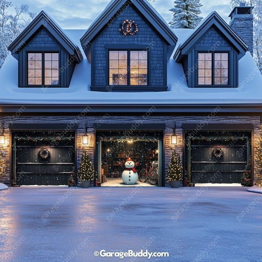 Snowman Garage Door Cover