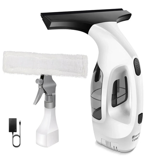 Handheld Electric Window Cleaner and Vacuum Mop - Portable 2-in-1 Glass Squeegee with Water Spray and Suction for Household and Outdoor Use - Unisex