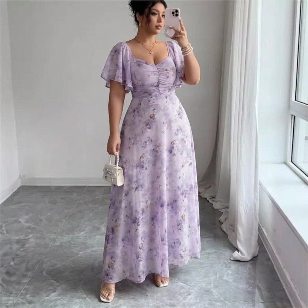 Slim Dress with Ruffle Sleeves
