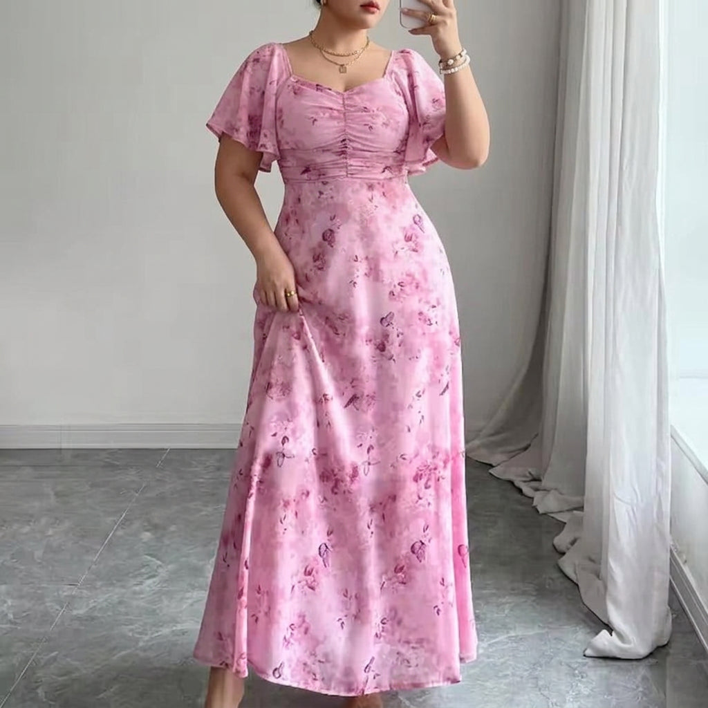 Slim Dress with Ruffle Sleeves