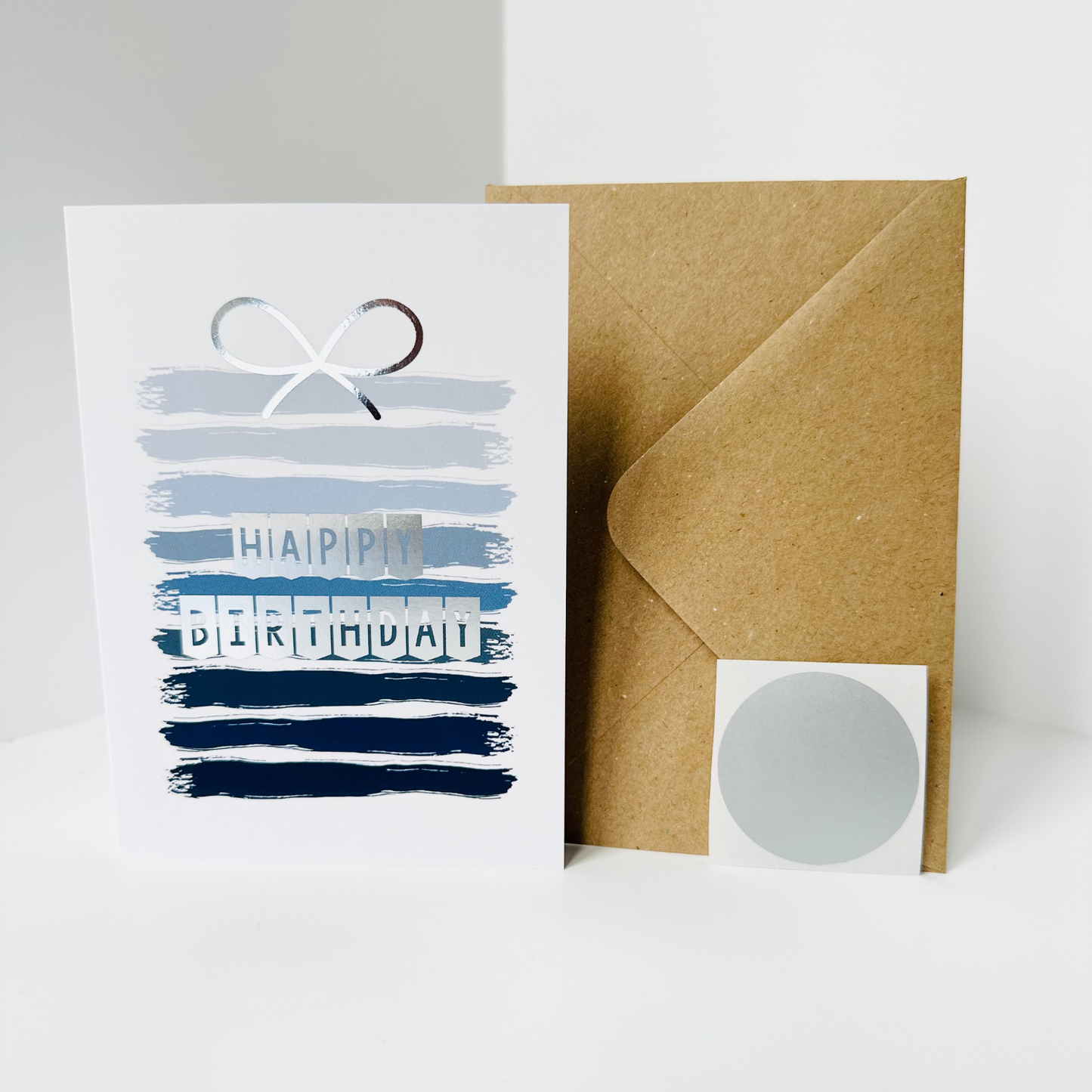 Birthday Silver Foiled DIY Scratch Reveal Card - Blue Present