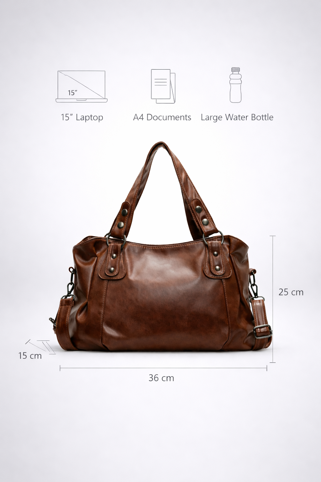 Large brown handbag for school | TARANTO