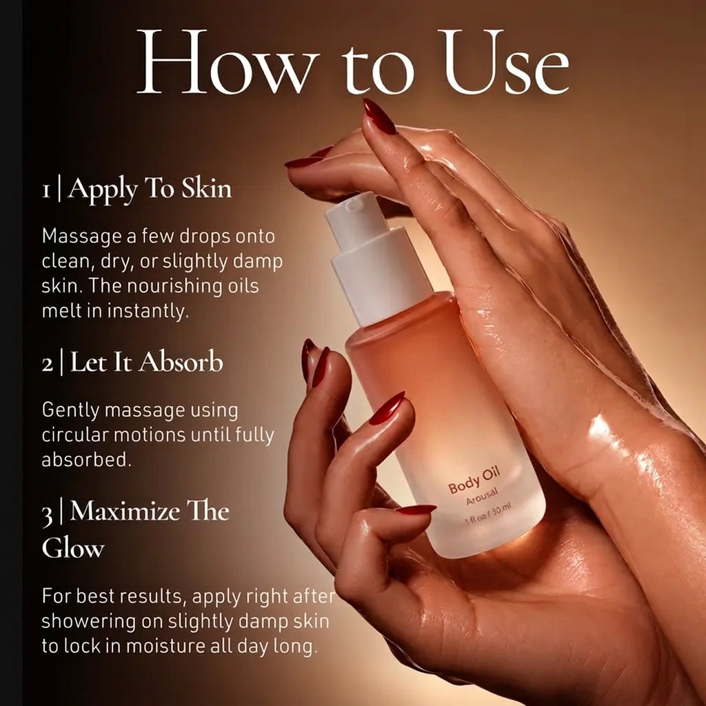 Pheromone-Infused Body Oil with Jojoba & Squalane, Gourmand Scent