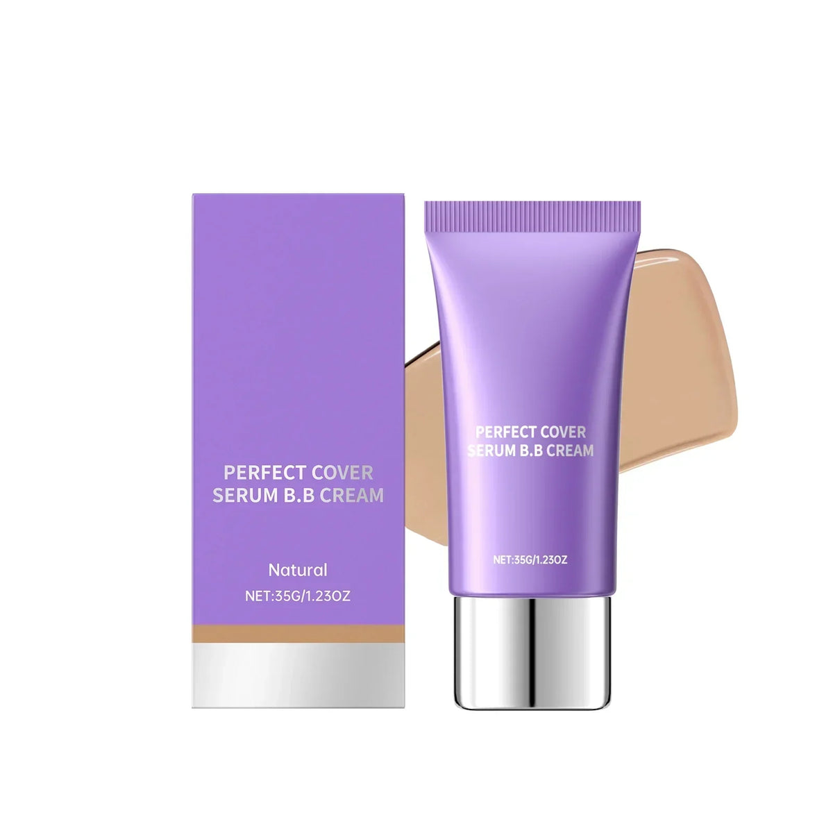 Waterproof BB Cream Foundation with Hyaluronic Acid – Color Correcting Makeup Base in 3 Shades