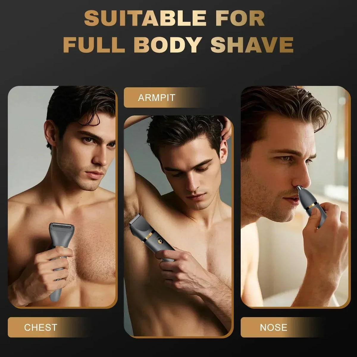 Rechargeable Men's Body Hair Trimmer – Cordless Groin and Body Groomer
