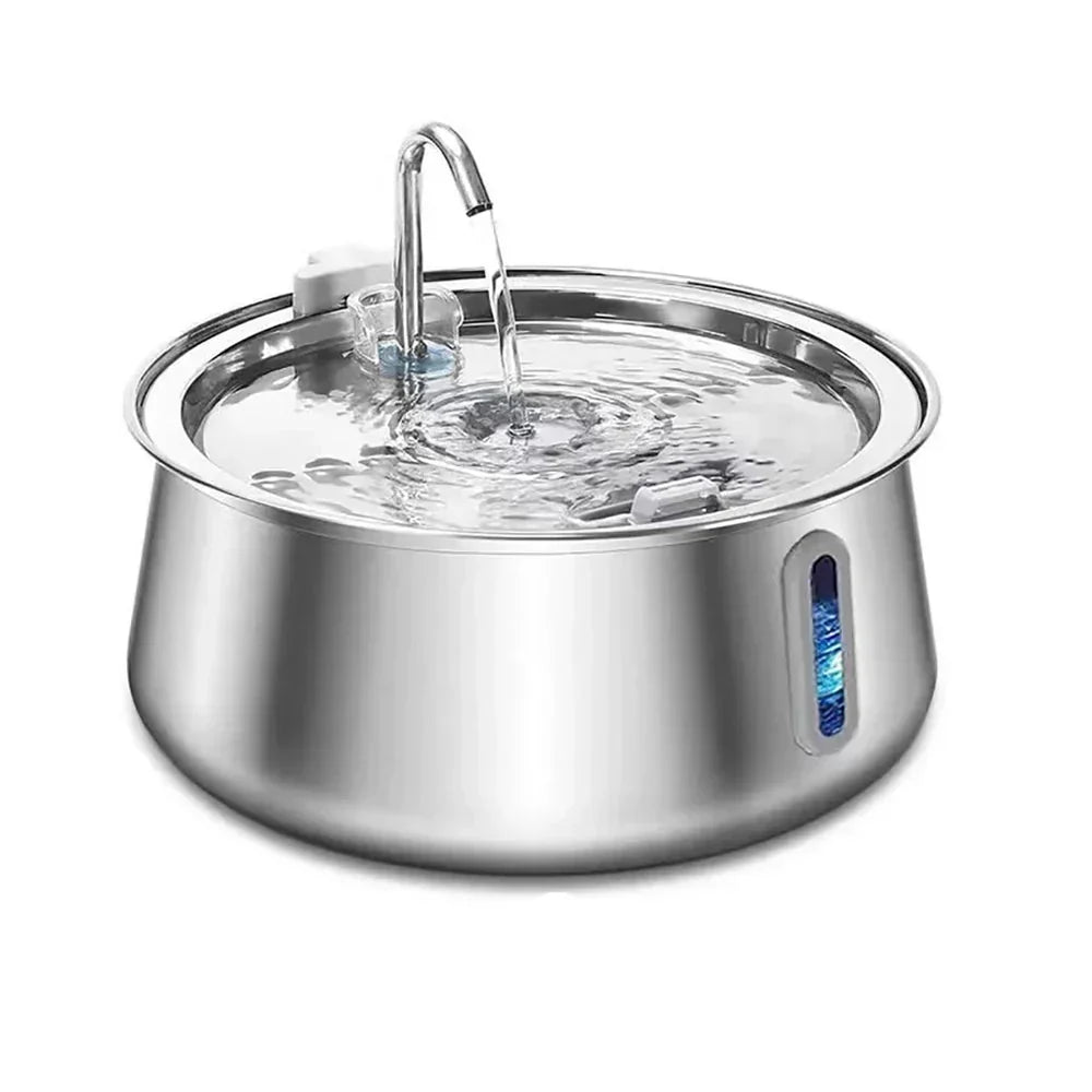 Stainless Steel Cat Water Fountain 4L – Automatic Pet Water Dispenser with Multi-Layer Filtration