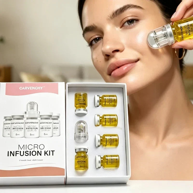 0.3mm Microneedle Skin Booster Serum Kit with Hyaluronic Acid and Collagen – 6 x 5ml