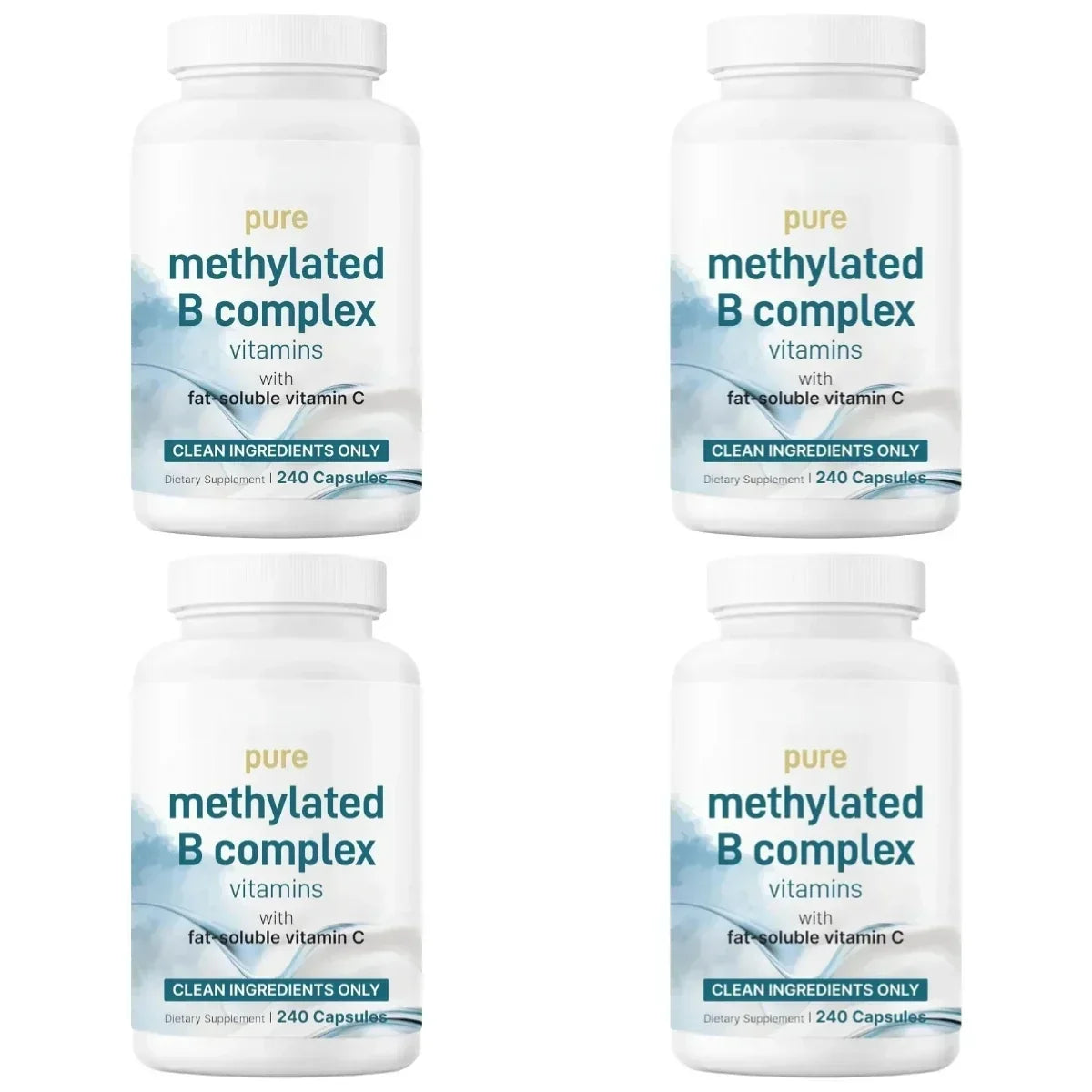 Methylated Vitamin B Complex 240 Capsules with Folate, B12, Thiamin, Inositol, Choline and Vitamin C
