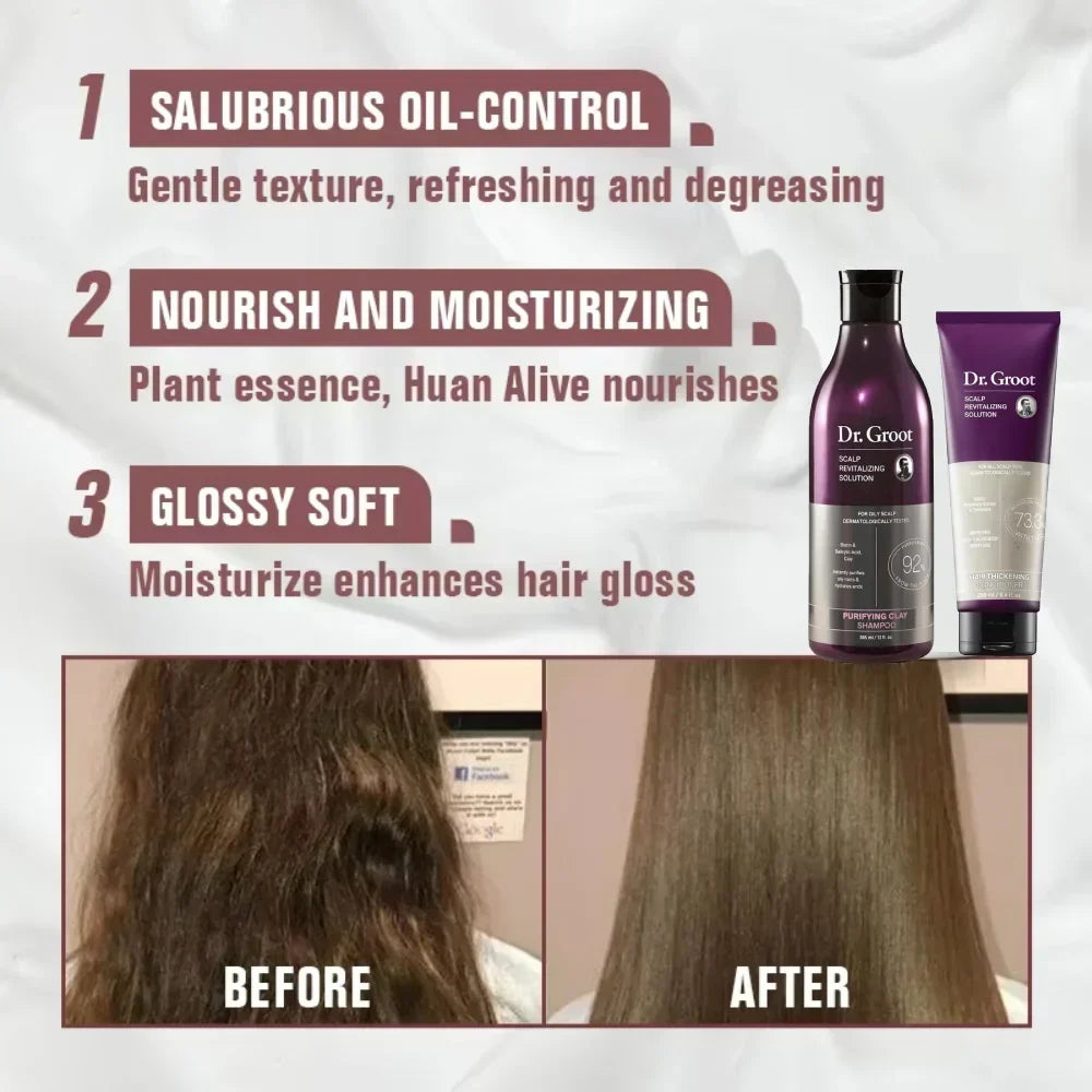 Smoothing Shampoo and Conditioner Set – Moisturizing Hair Care, 385ml and 250ml
