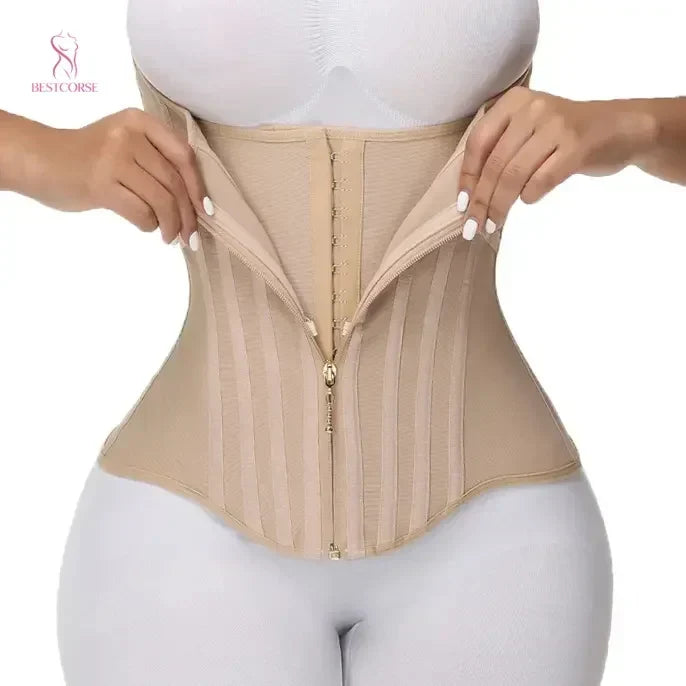 Steel Boned Waist Trainer Corset for Women – Firm Control Waist Cincher, XS–3XL