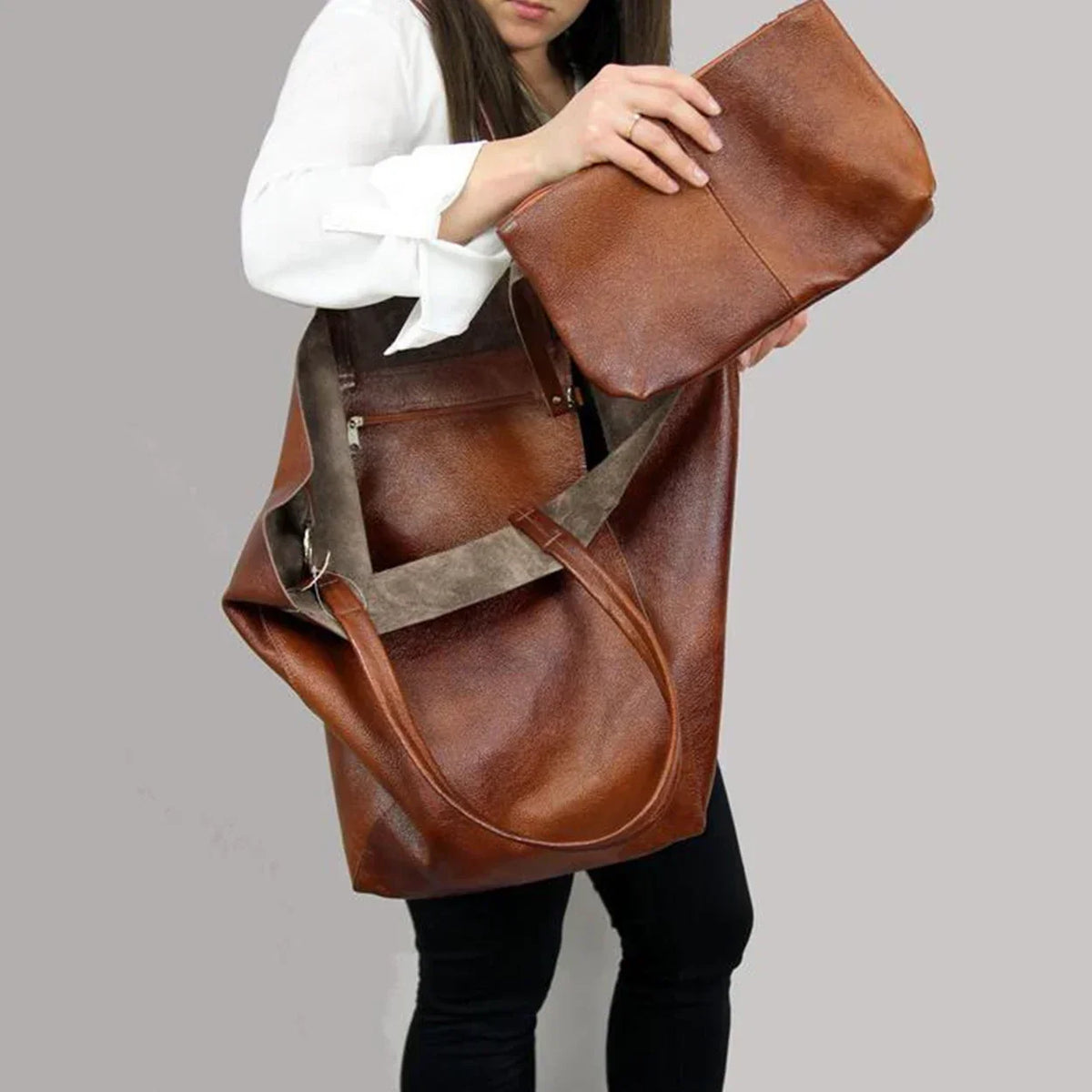 Shoulder Tote Bag for Work | Ring-Fold Clasp Closure Sevilla