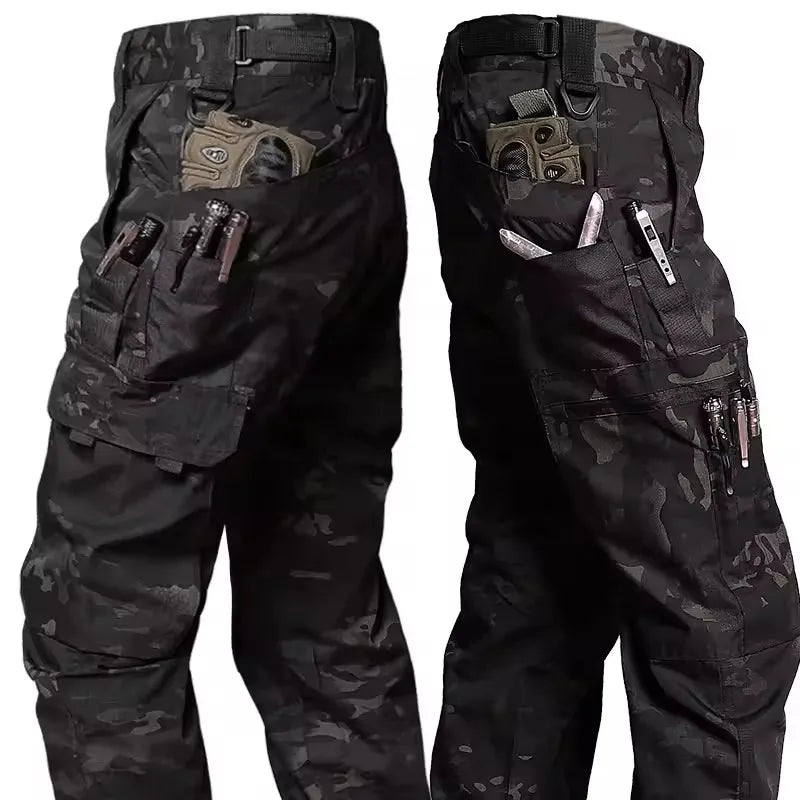 Men's Multi-Pocket Cargo Work Pants – Waterproof Outdoor Hiking Trousers, S–XXXL