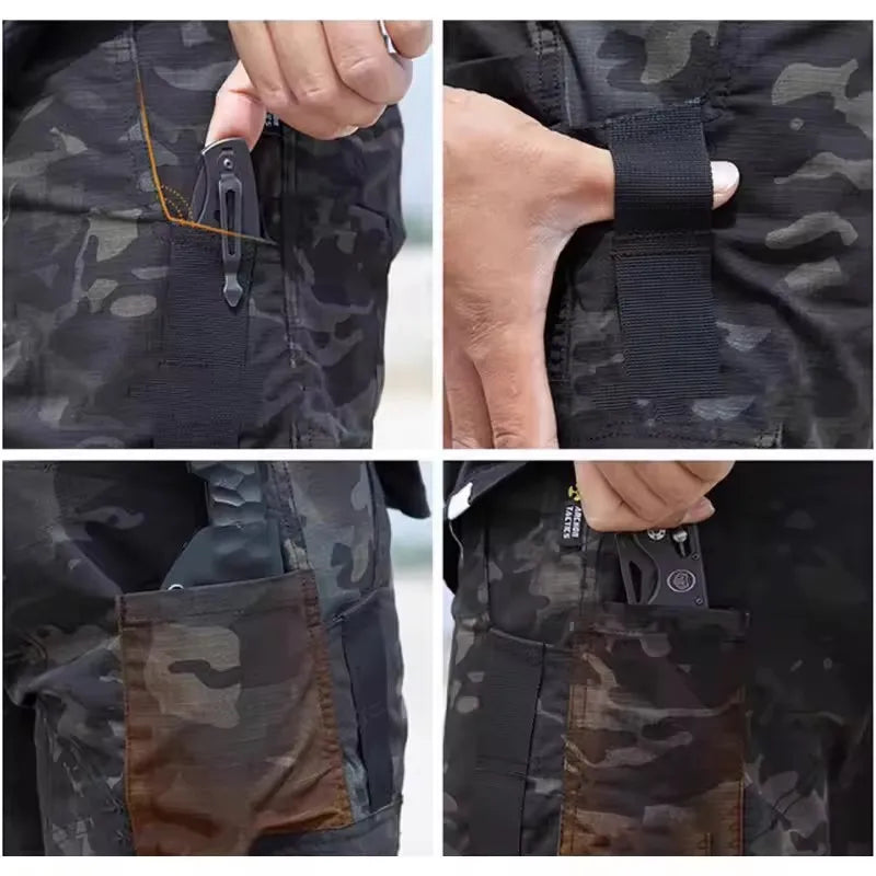 Men's Multi-Pocket Cargo Work Pants – Waterproof Outdoor Hiking Trousers, S–XXXL