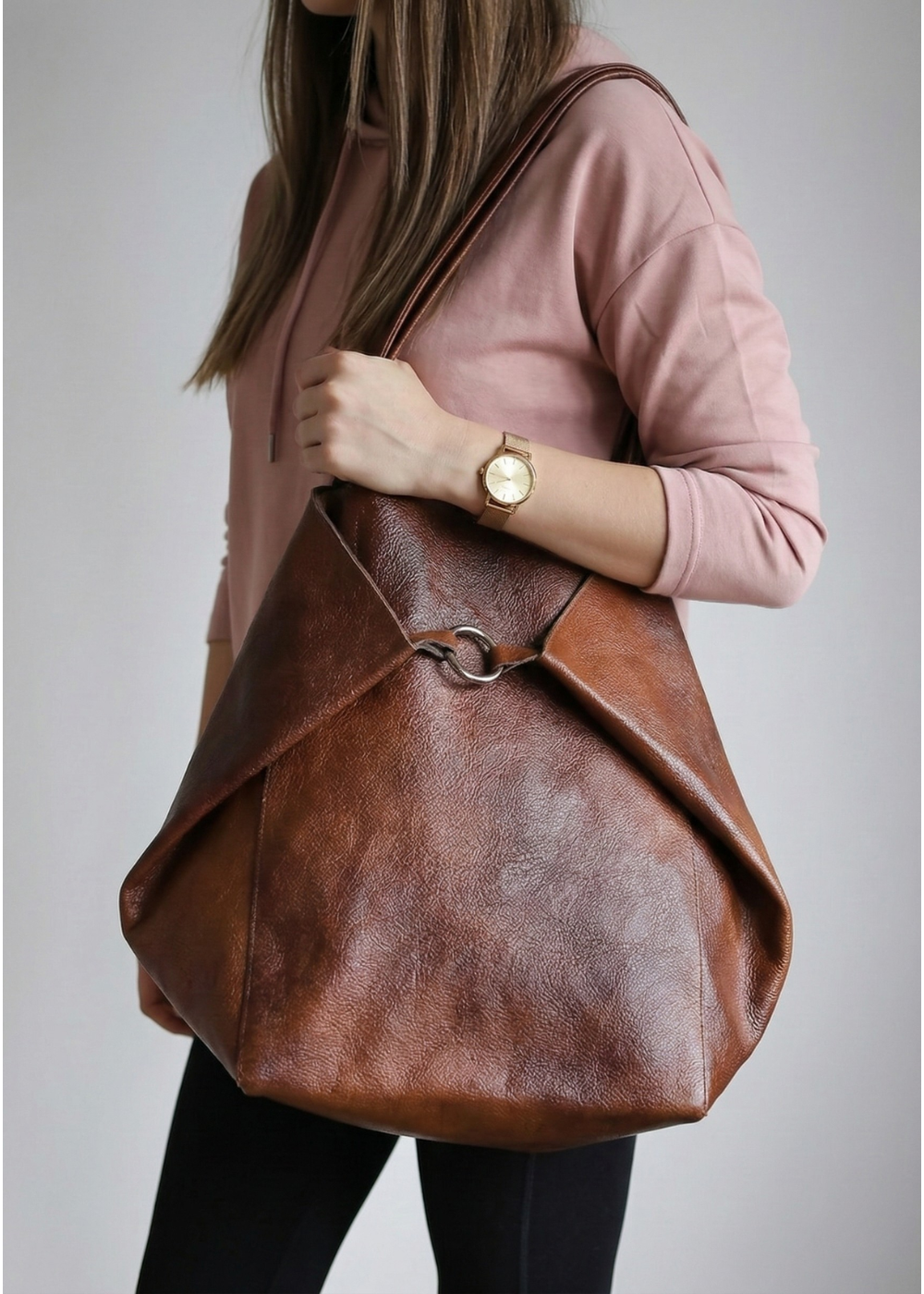 Shoulder Tote Bag for Work | Ring-Fold Clasp Closure Sevilla