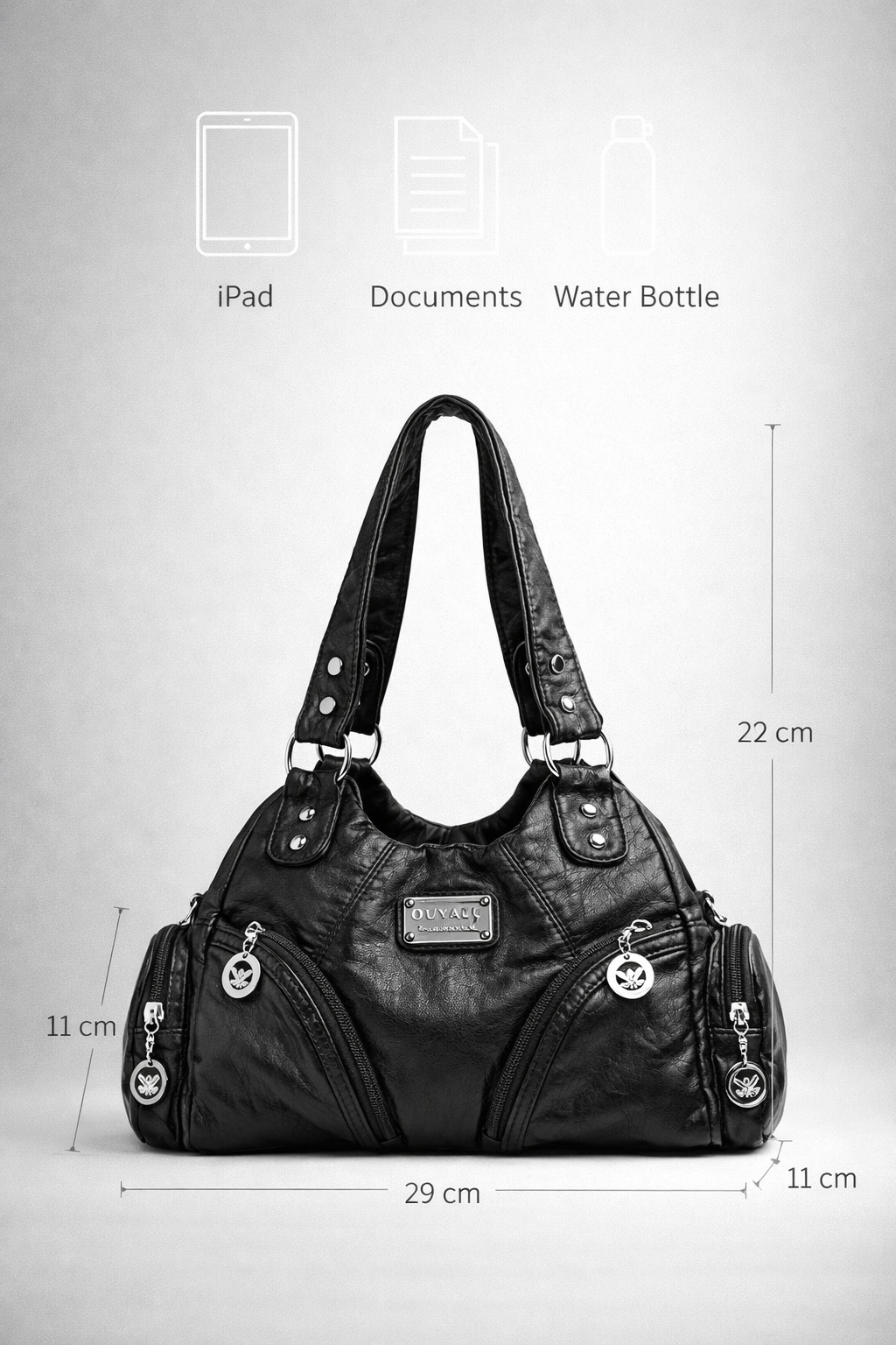 Small black handbag for school | LIVORNO