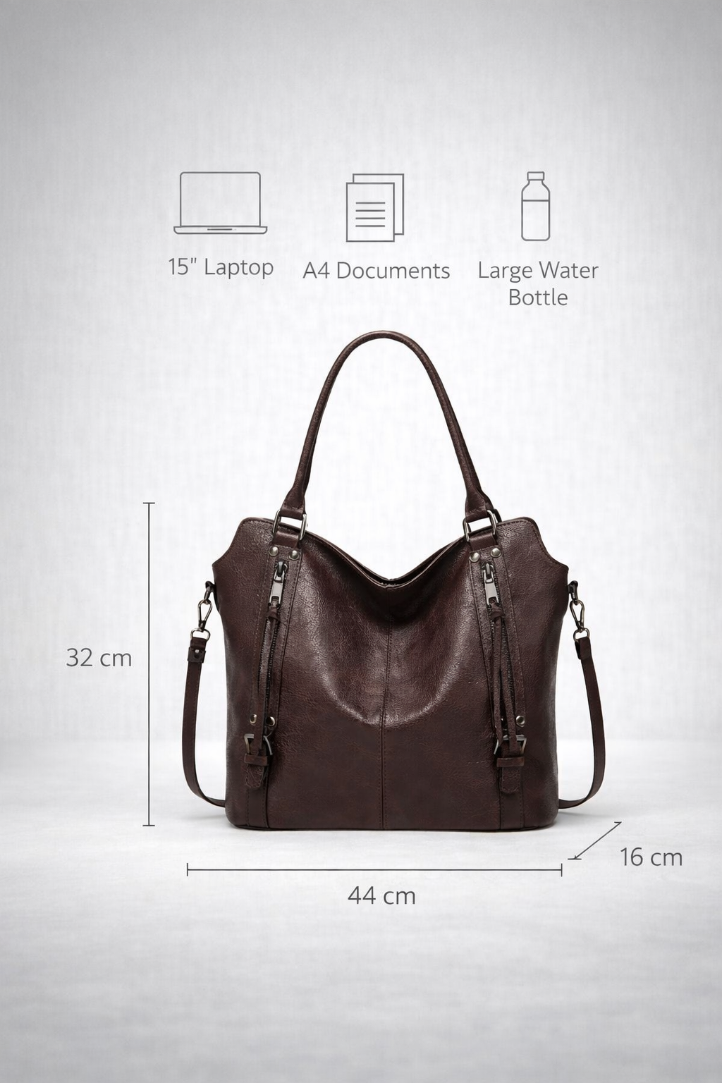 Soft vegan leather shoulder bag for school | Cuneo