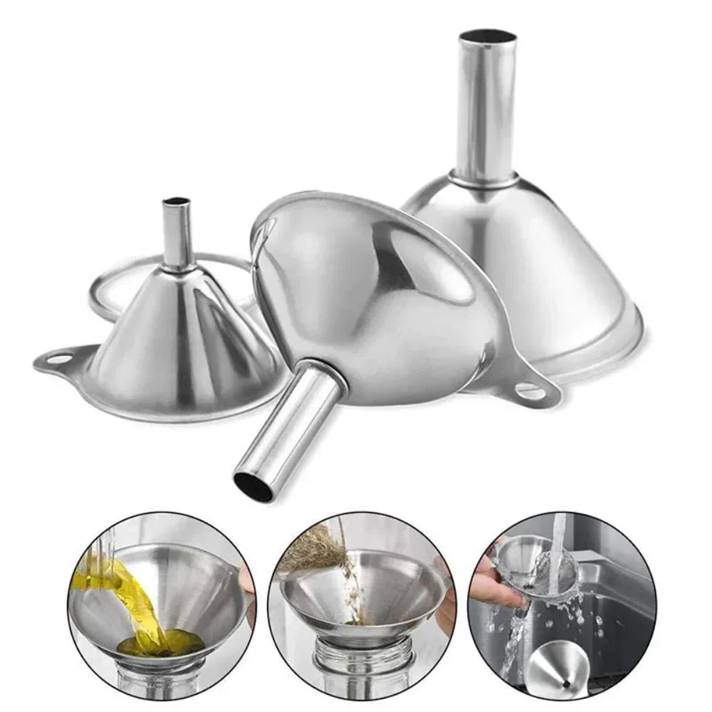 Stainless Steel Kitchen Funnels Set