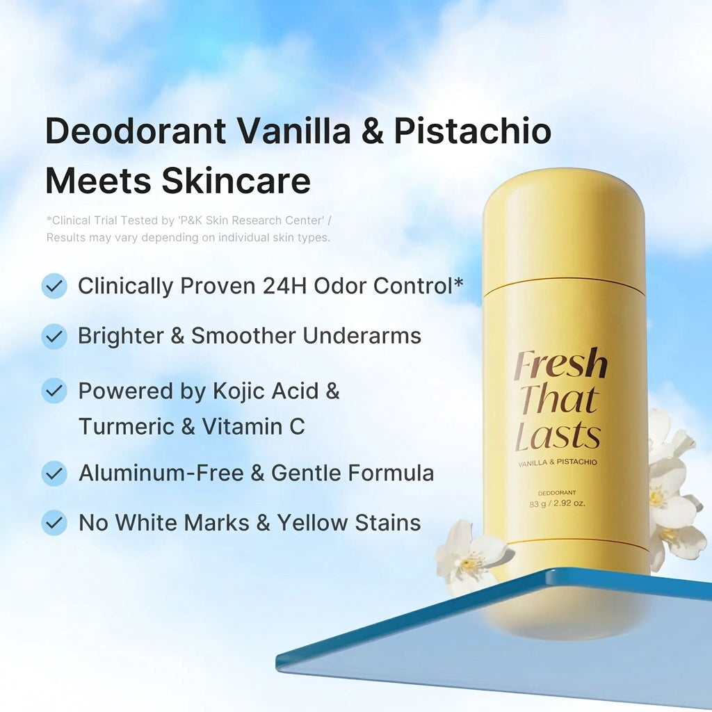 Deodorant Vanilla & Pistachio with Kojic Acid & Turmeric, 24H Odor Control