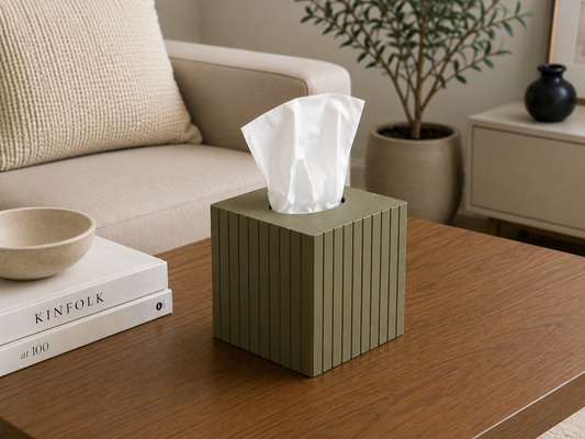 Fluted Square Tissue Box Cover