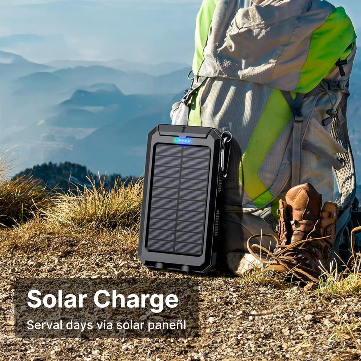 500000 MAH Solar Charger, Waterproof Power Bank, External