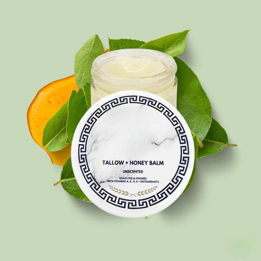 Grass-Fed Tallow Balm with Honey & Vitamins A, D, E, K for Dry and Sensitive Skin