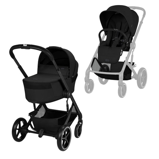 Outlet - CYBEX Balios S Lux Pushchair + Fold Carry Cot - Moon Black