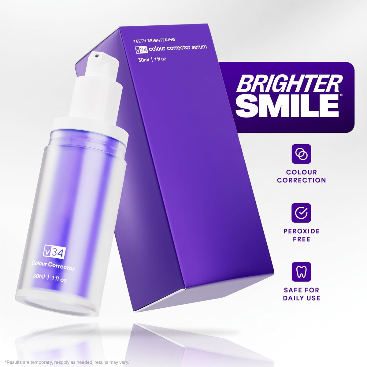 V34 Colour Corrector - Tooth Stain Concealer, Purple Whitening