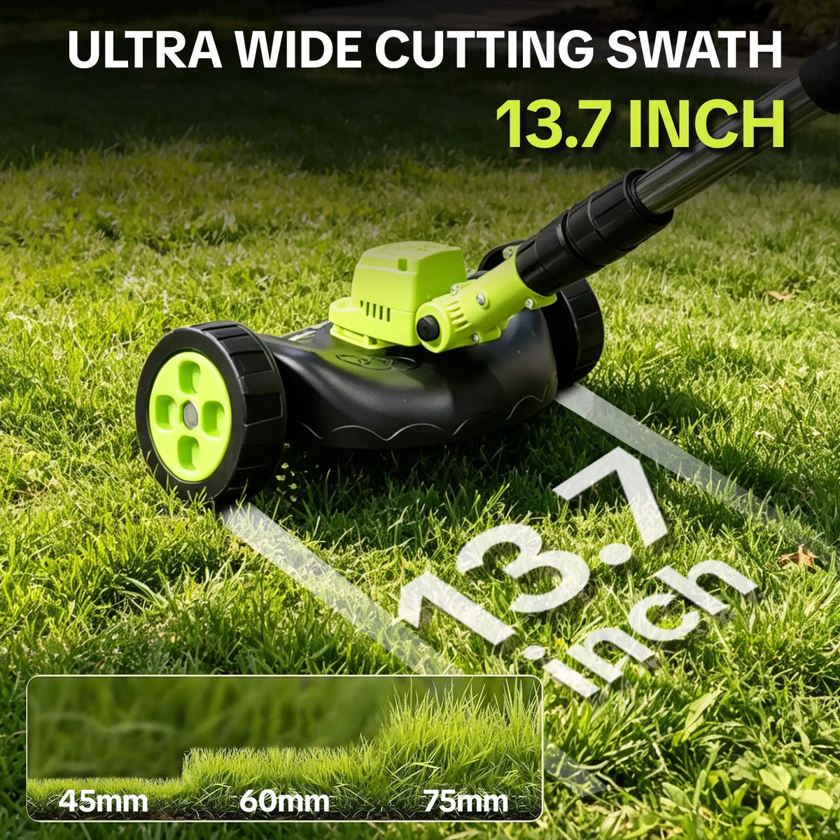 3-in-1 Cordless Lawn Mower & Edger with 2 Batteries